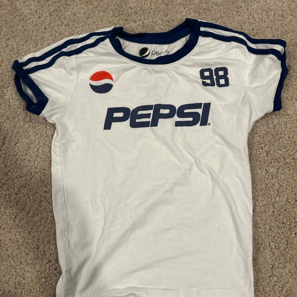 Pepsi Kids Tee with Navy and White Design